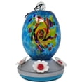 thumbnail image 1 of Griffin Products 16 oz. Blue Teal Hand Blown Glass Hummingbird Feeder, 1 of 14