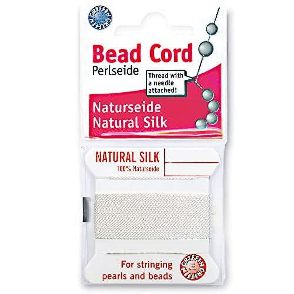 Griffin Silk Bead Cord Perlseide, Size 6 (0.70mm), Blue, 2 Meters With Needle – For Knotting Pearls & Beads