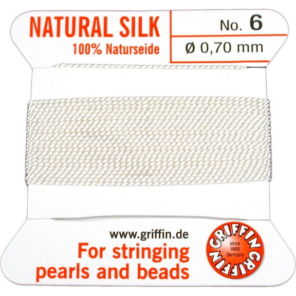 Griffin Silk Thread Cord Size No 6 - White