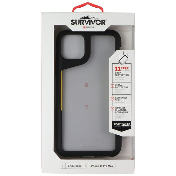 Griffin Survivor Endurance Case for Apple iPhone 11 Pro Max with Advanced Impact Resistance and Translucent Back Shell