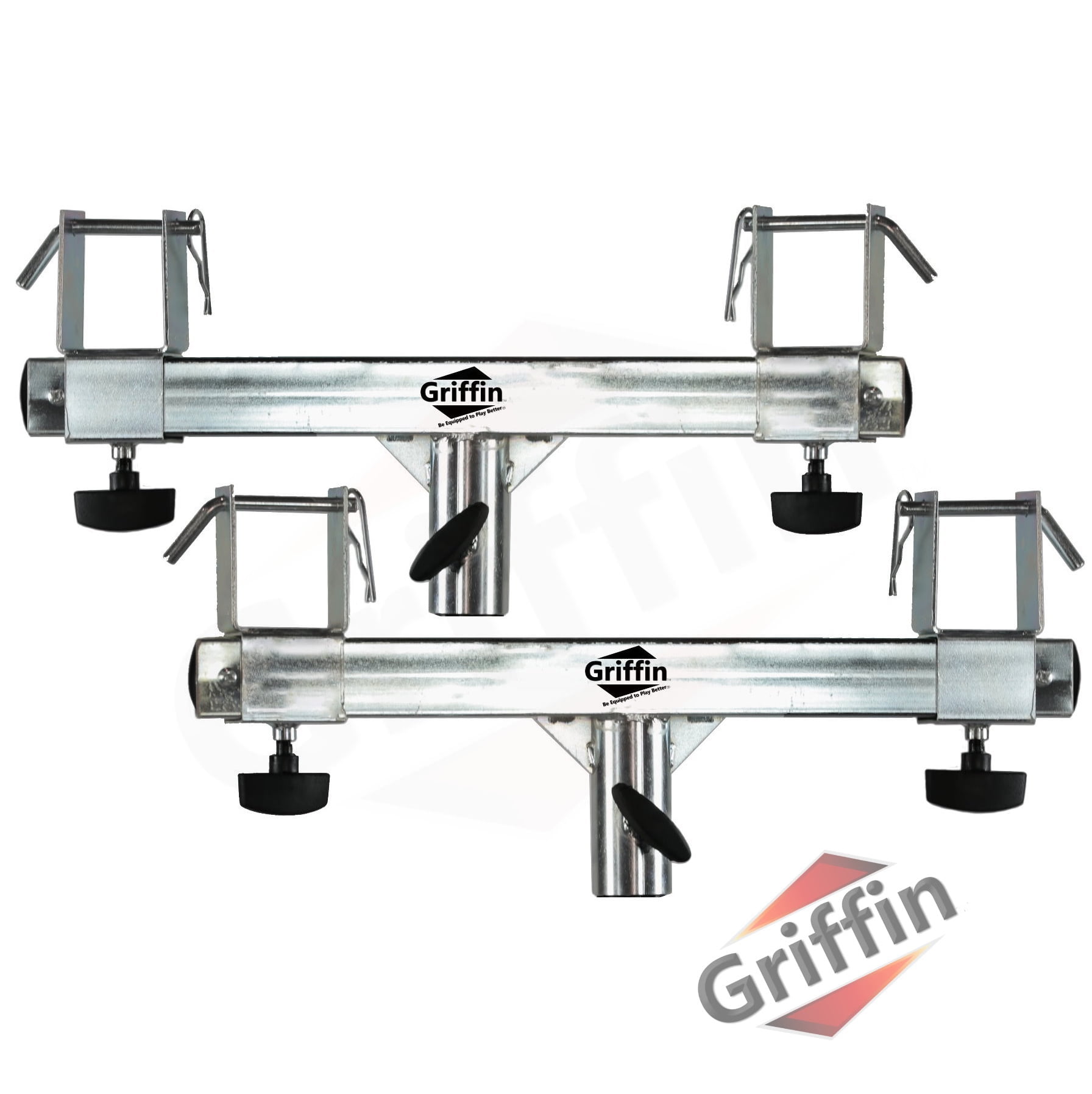 Griffin Heavy Duty Chrome T Bar Adapters for Lighting Truss Stands