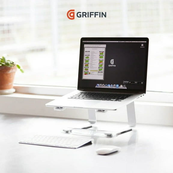 Griffin Elevator Laptop Stand, Ergonomic Computer Riser & Laptop Mount Made of Sturdy Brushed Aluminum