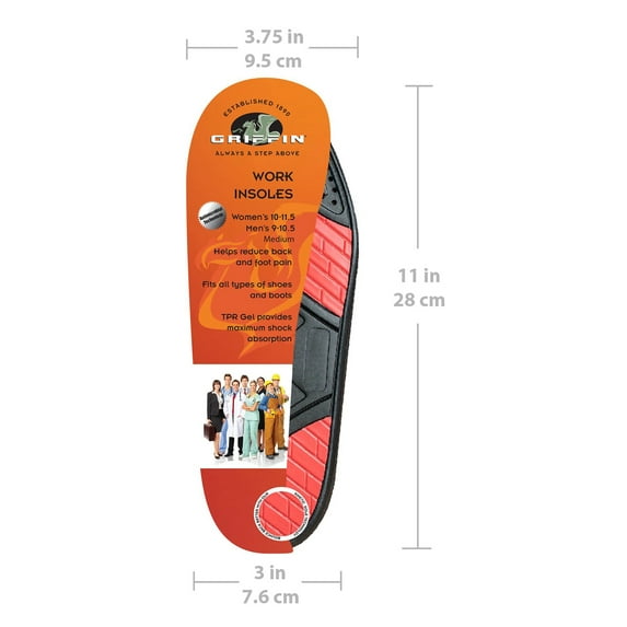 Griffin Work Insole - Insoles for Shoes, Boots, and More - Medium