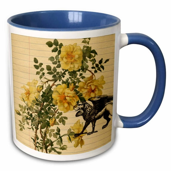 Griffin and Roses 11oz Two-Tone Blue Mug mug-302189-6