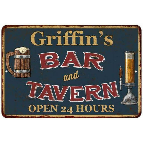 Griffin's Green Bar & Tavern Rustic Sign Decor 8x12 208120047750