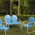 thumbnail image 1 of Griffith 3 Piece Metal Outdoor Conversation Seating Set - Loveseat & 2 Chairs In Sky Blue Finish, 1 of 1