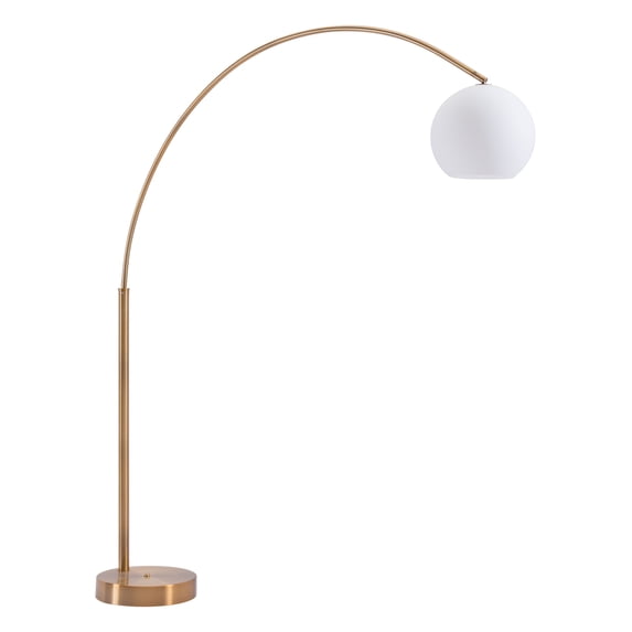Zuo Modern Griffith Floor Lamp, 75 3/16"H, Brushed Brass Shade/Brushed Brass Base