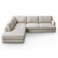 thumbnail image 1 of Griffith Modern Cozy Living Room Left Facing Cream Fabric Linen Sectional Sofa, 1 of 7