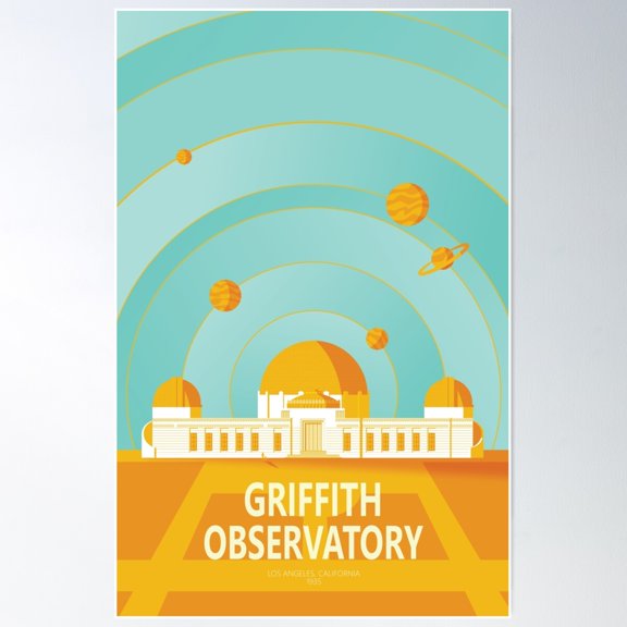 Griffith Observatory Poster Poster Wall Art, Modern Wall Decor For Living Room Bedroom, 8x12 UNFRAMED