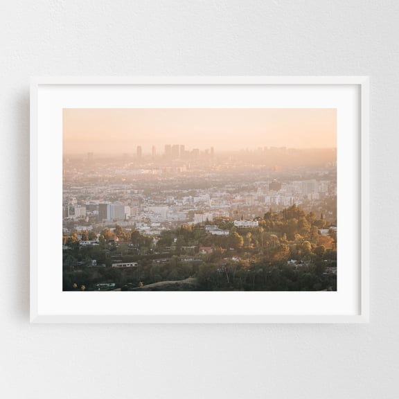 Griffith Views 02 - Los Angeles California Photography White Framed Wall Art Print 12 x 18 inches