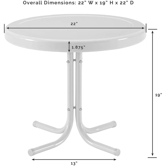 Griffith Weather Resistant Retro Metal Outdoor Side Table for , Deck, Porch, Key Lime