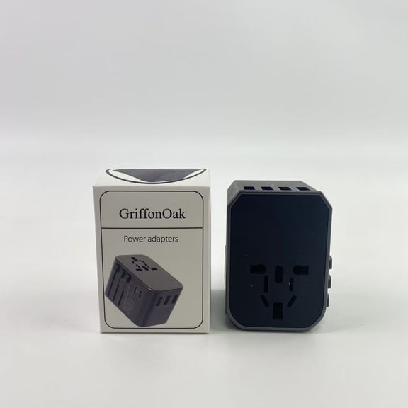 GriffonOak Power adapters,International Power Travel Plug Adapter, 5 in 1 European Travel Plug Adapter W/ 3.5A 2xUSB-A and 2xUSB C Wall Charger and Worldwide AC Outlet