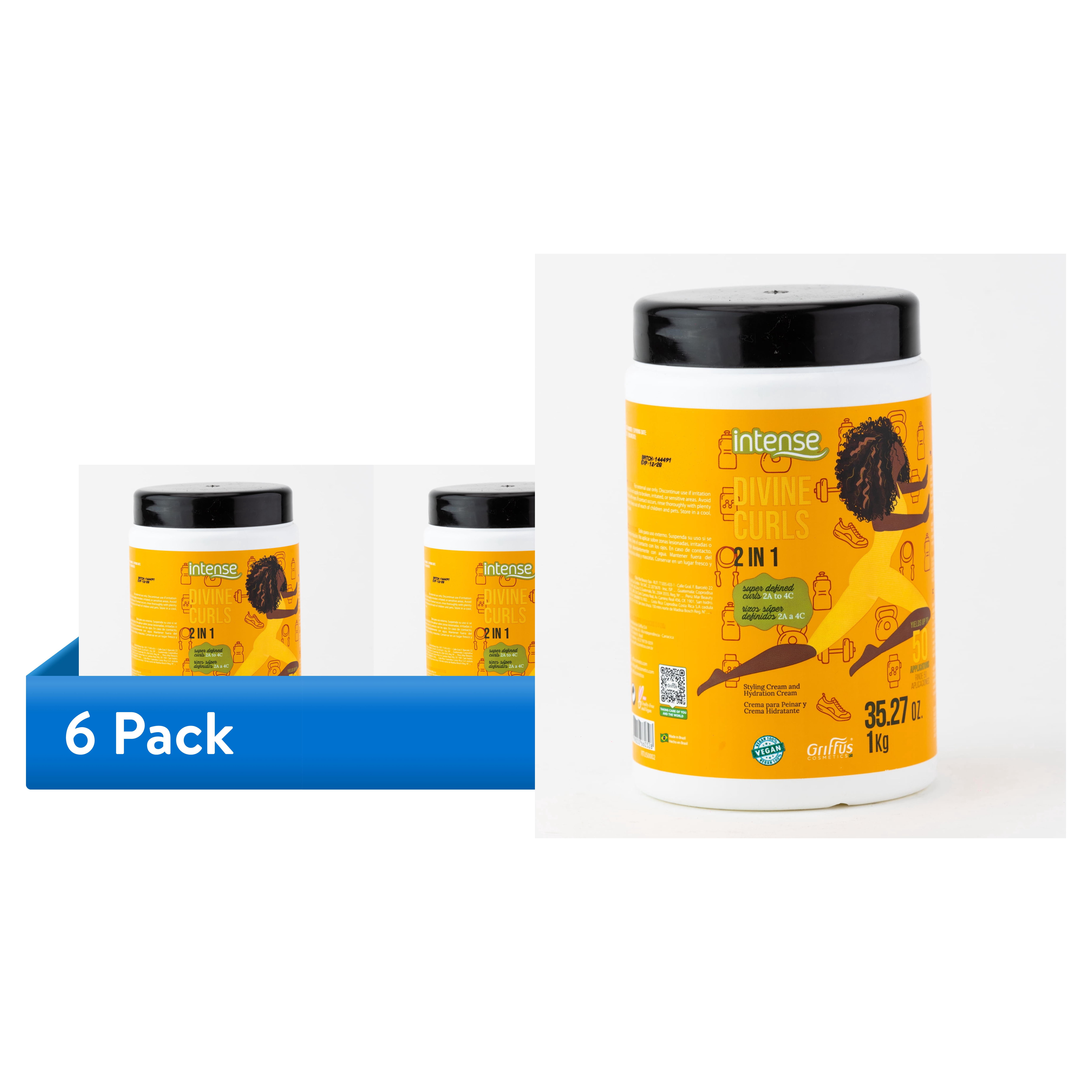 (6 pack) Griffus 2in1 Intense Styling Cream for Divine Curls 35.27oz/1Kg - Yields Up to 50 Applications