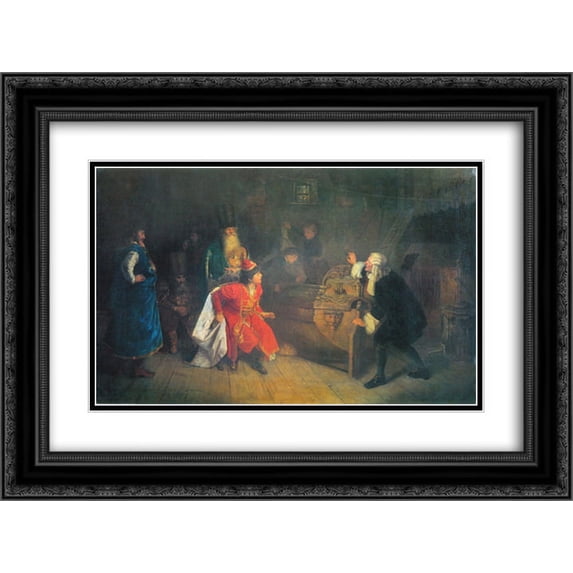 Grigoriy Myasoyedov 2x Matted 24x18 Black Ornate Framed Art Print 'Grandfather of the Russian Fleet'