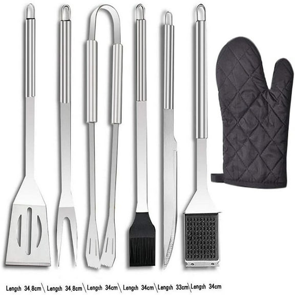 Grill Accessories Barbecue Tool 25 Piece Cloth Bag BBQ Stainless Steel Portable Set, Outdoor Barbecue Tool Set