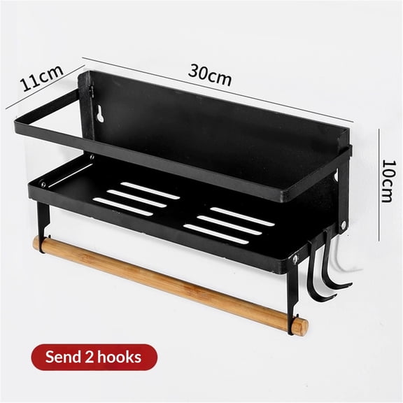 Grill Accessories Magnetic Grill Caddy & Organizer - Black Portable Powder-Coated Iron - BBQ Shelf & Tool Holder with Heavy Duty Magnets for Refrigerator & Oven - Foldable Design