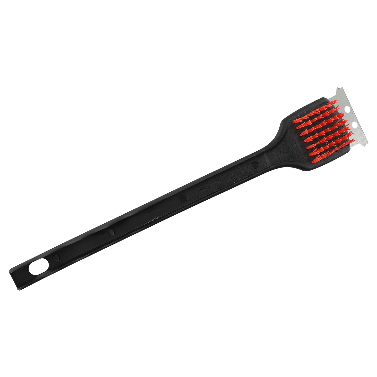 Grill BBQ Cleaning Brush,Long Handle Safe Nylon Bristle BBQ Grill Cleaning Brush Steel Scraper