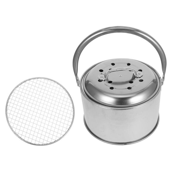 Grill Barbecue Grill Outdoor Fire Pit 26.50X23.50X16.50CM Silver