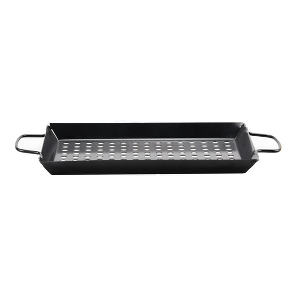 Grill Basket 32x20x2.5cm Perforated Barbecue Grill Pan Tray for Outdoor Grill Vegetables, Fish, Meat, Kabobs Outdoor Utensils