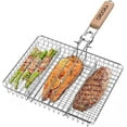 thumbnail image 1 of Grill Basket, Fish Rustproof Stainless Steel BBQ Grilling Basket for Meat,Steak etc, Accessories,Grilling Gifts Men Dad, 1 of 5