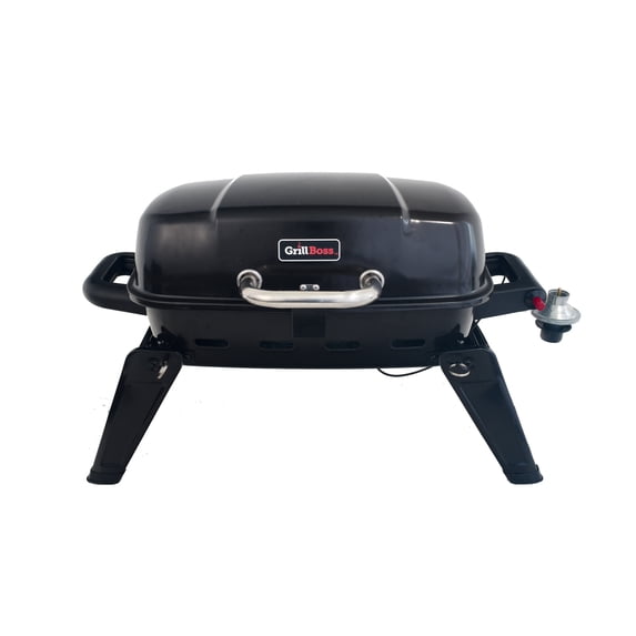 Grill Boss 1 Burner Portable Gas Grill, Propane Tabletop for Outdoor Cooking, Black