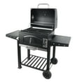 thumbnail image 1 of Grill Boss 24 Inch Charcoal BBQ Grill with Side Shelves, Built-In Thermometer, Black, 1 of 13