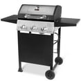 thumbnail image 1 of Grill Boss 27,000 BTU 3 Burner Propane Gas Grill w/Wheels, Cover, & Side Shelves, 1 of 12