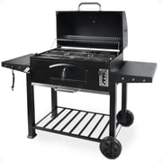 Open Box Grill Boss 32 Inch Charcoal BBQ Grill, Side Shelve w/ Thermometer, Blk