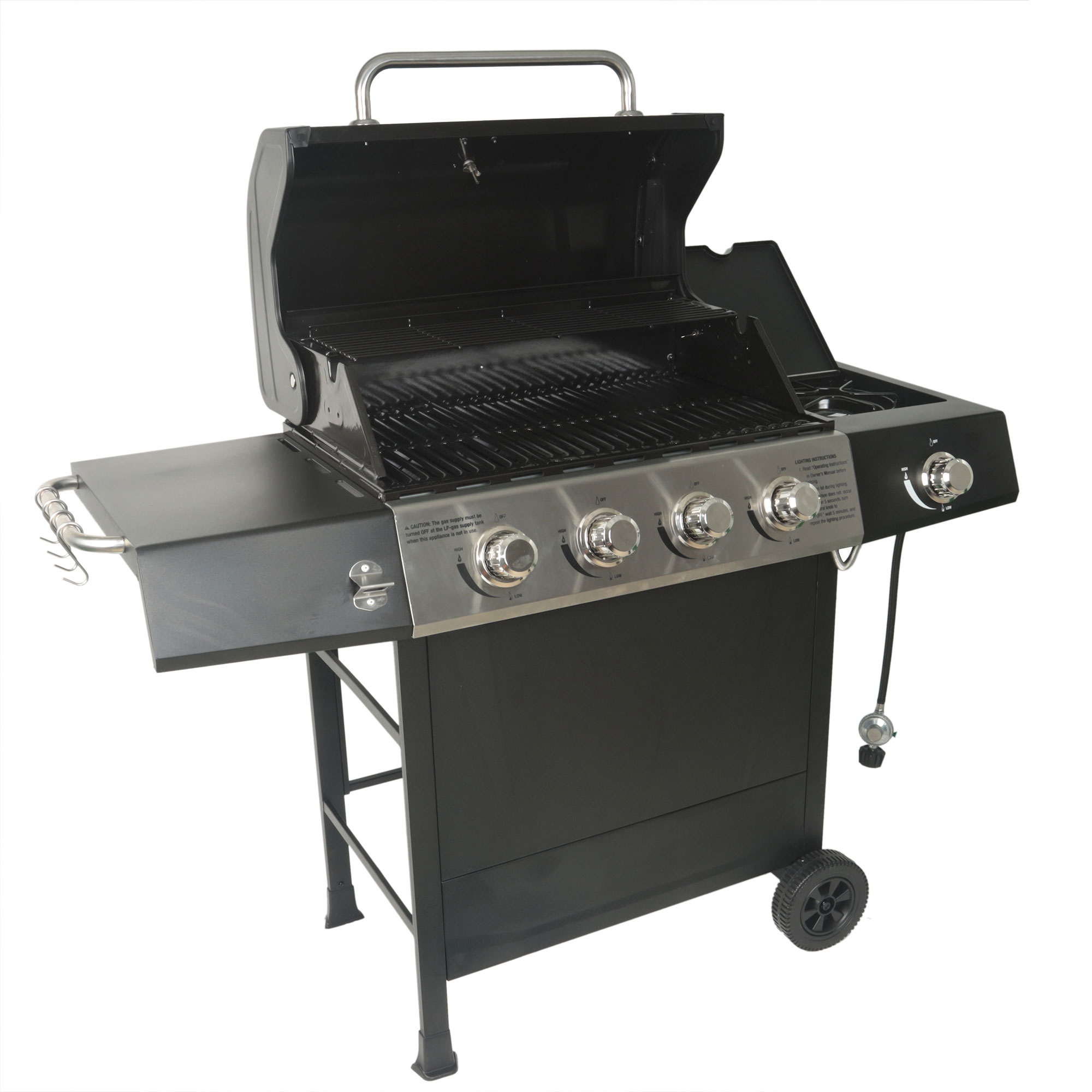 Grill Boss 4-Burner Gas Grill w/ Side Burner, Cover, and Side Shelves - image 1 of 12