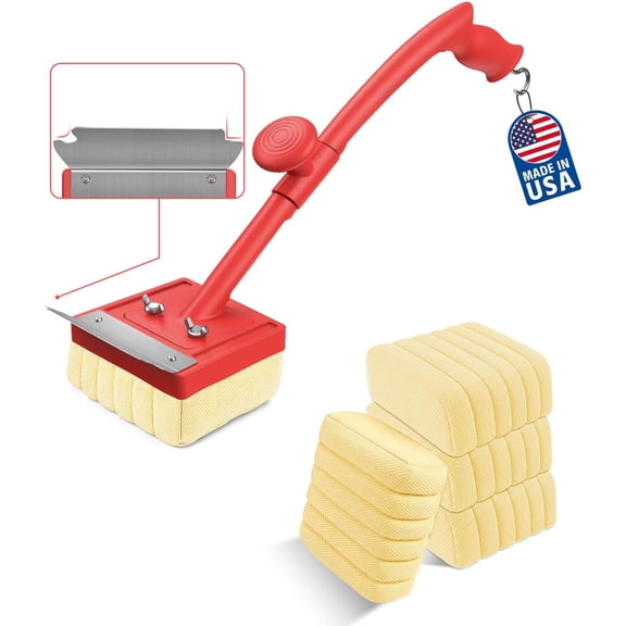 Grill Brush Bristle Free, Safe Non Metal Wire with Scraper 10 Replacement Heads, Steam Grilling Grate Cleaning Tool, BBQ Cleaner Accessory Kit Set, Outdoor Cast Iron Barbecue/Barbeque Scrubber