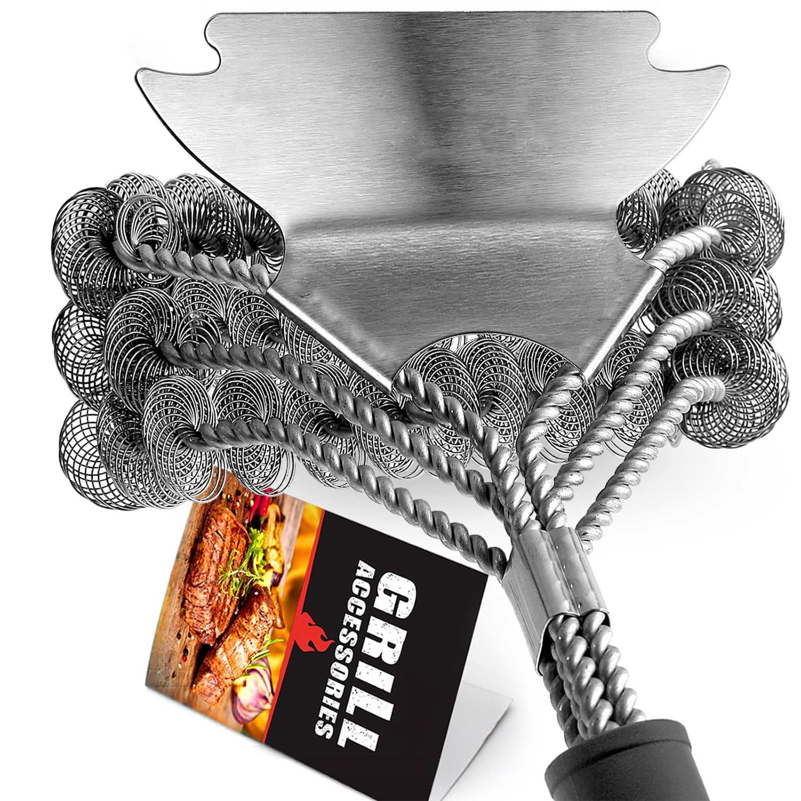 Grill Brush for Outdoor Grill Bristle Free with Scraper for Outdoor