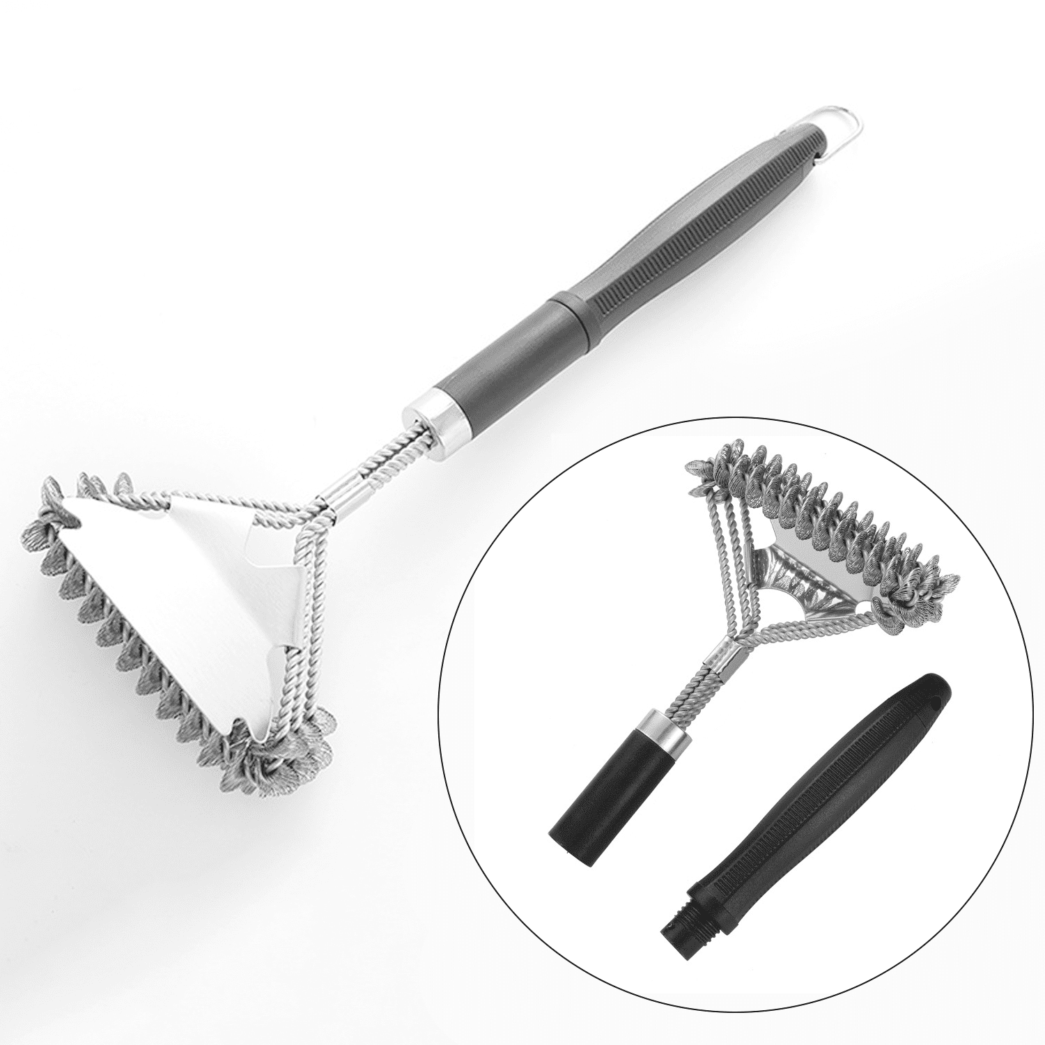 Party Supplies 17in Grill Brush and Scraper Bristle Free,1Pcs Grill Brush Bristle Free,BBQ Brush for Outdoor Grill,Stainless Steel BBQ Grill Brush and Scraper,for Gas/Charcoal Grilling Grates