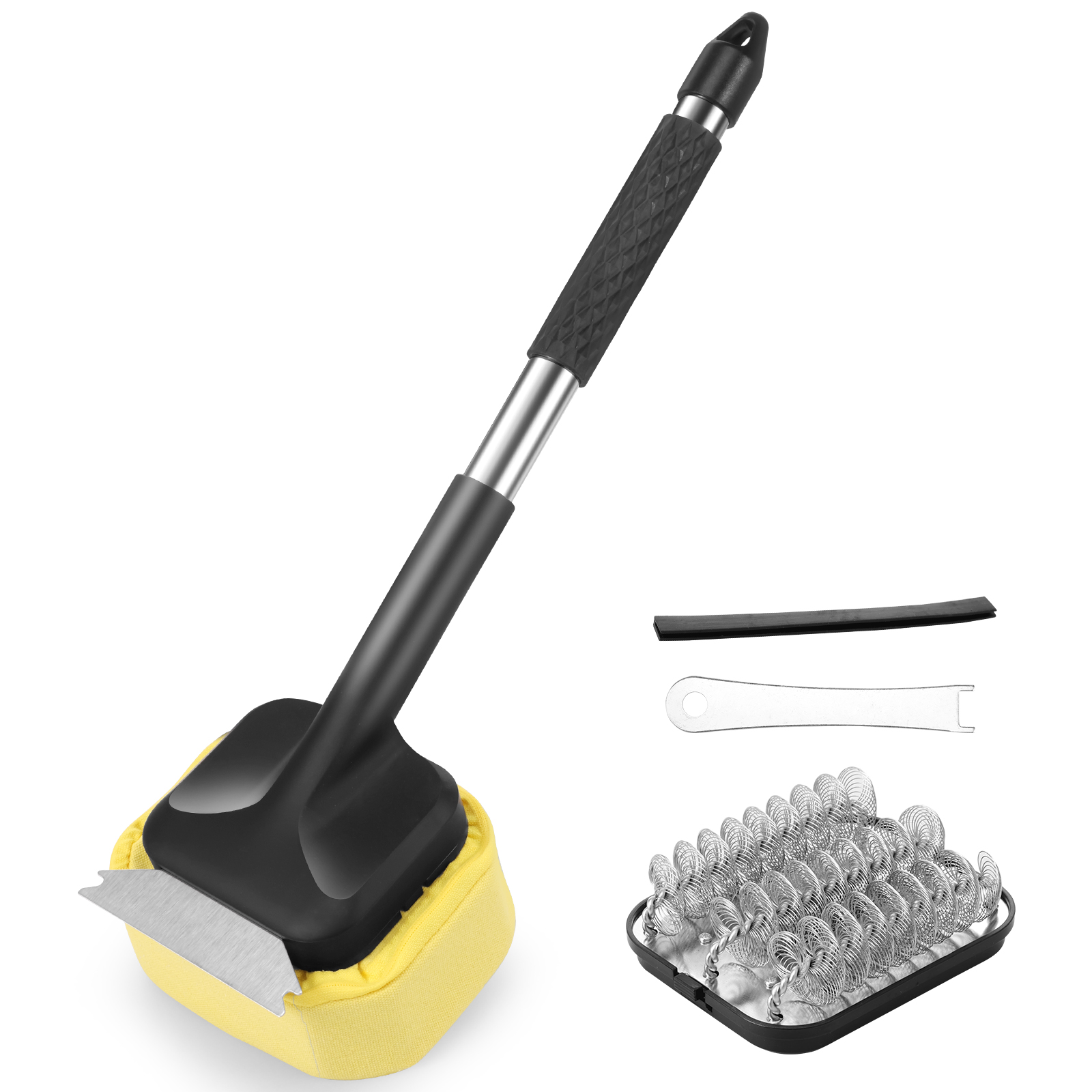 Grill Brush Stainless Steel BBQ Brush with 2 Replaceable Head and ...