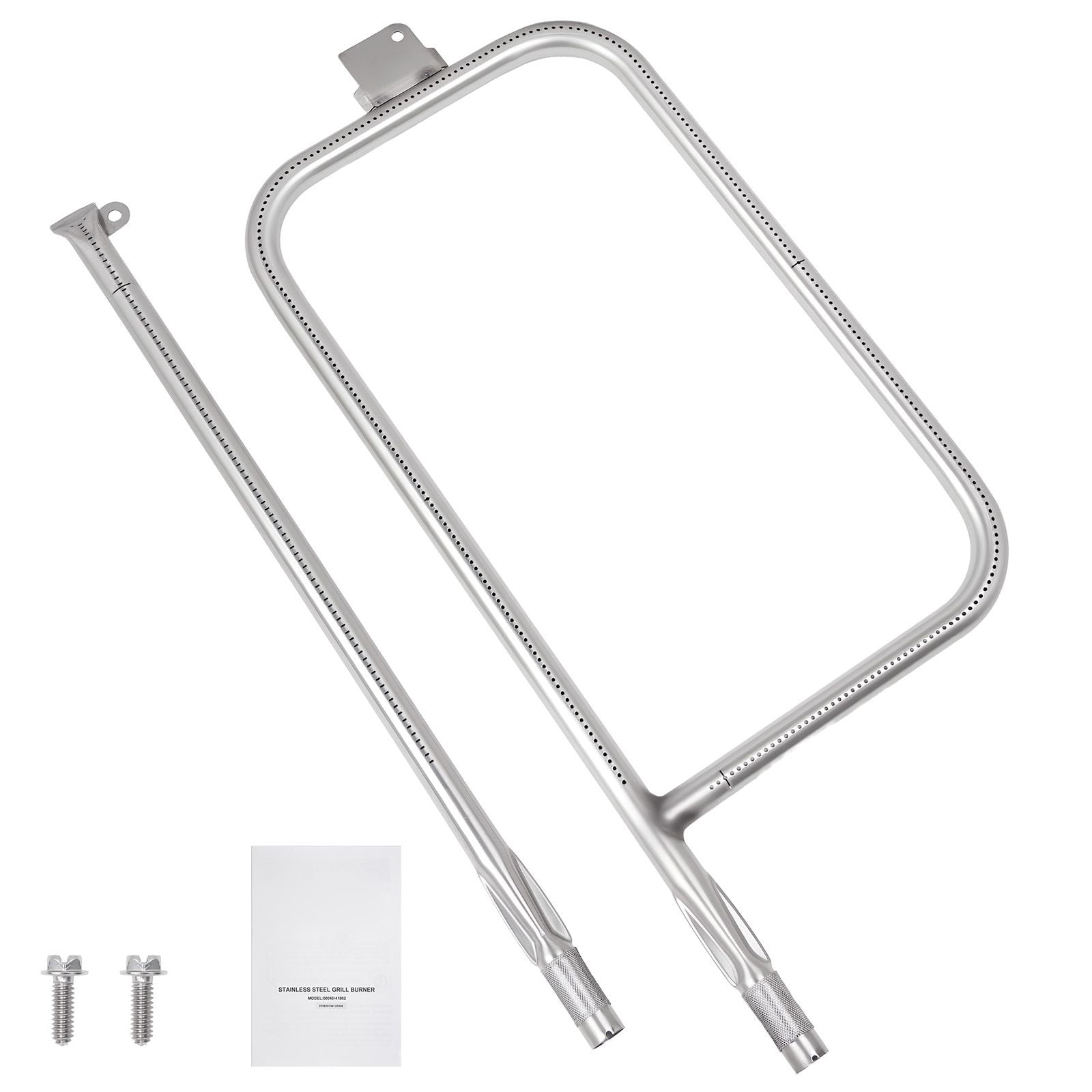 Grill Burner Tube for Weber Q Series, 304 Stainless Steel, Compatible with Q3200/Q300/Q320/Q3000, 23.75x10.375 Inch with 22.3 Inch, Even Heat Distribution