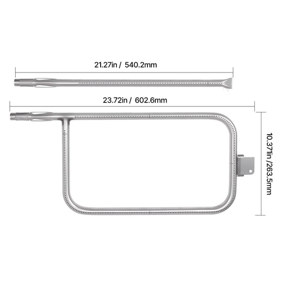 Grill Burner Tube for Weber Q3200, Q300 (2013 & earlier), Q320, Q3000 (2014 & newer), 23.75 inch 304 Stainless Steel Tube Burner for Weber 404341, 57060001, 586002, Replacement Part 60036, 80385