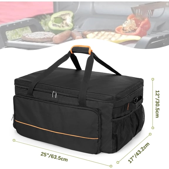 Grill Carry Case Compatible with Grill2Go X200 Portable Propane Gas Grill, 1-Burner Grill Cover Bag with Multi Storage Pockets for Outdoor Grill Tools & Accessories, Only Bag