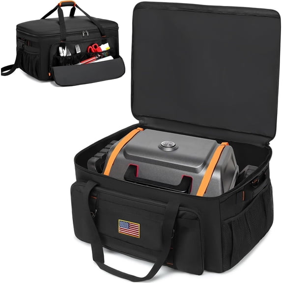 Grill Carry Case Compatible with 1-Burner Portable Propane Gas Grill Cover Bag for BBQ Tools & Accessories (Bag only)
