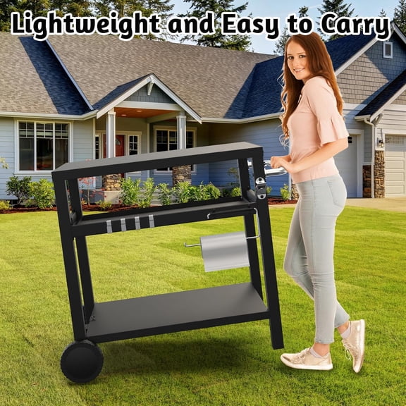 Grill Cart with 3 Racks and Weather Resistant Design