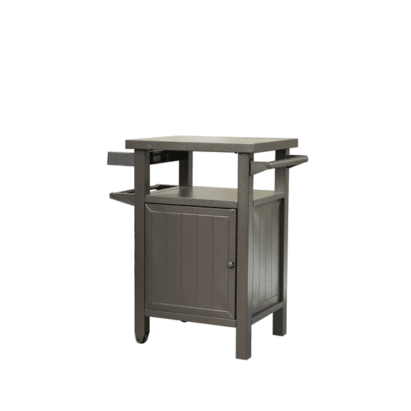 Grill Carts Outdoor with Storage and Wheels, Whole Metal Portable Table and Storage Cabinet for BBQ,Deck,Patio,Backyard