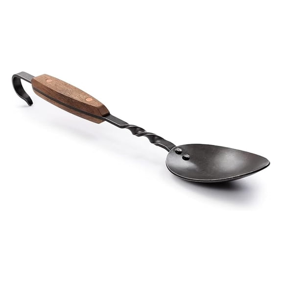 Grill Chef Spoon - Long Handle Dipper Ladle for Outdoor Cooking, Camping & BBQ - Heavy Duty Stainless Steel Sauce Spoon for Pit Cooking, Marinades & Basting