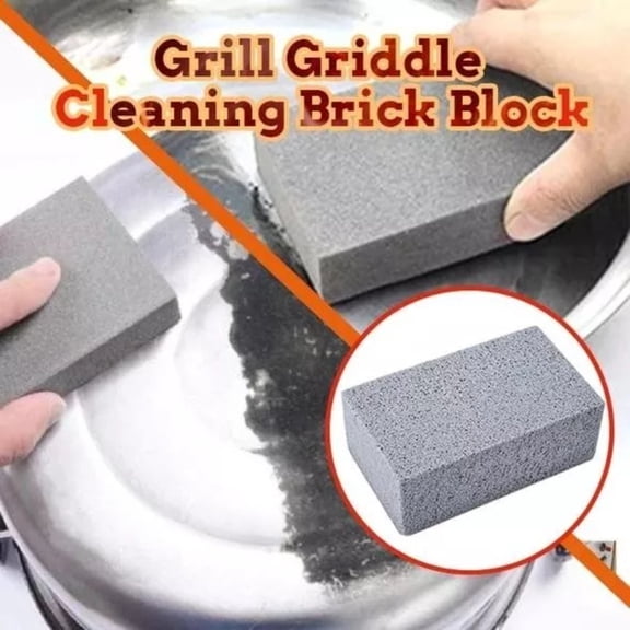 Grill Clean Brick for Griddle, BBQ Scraper, Removes Stains Quickly for Rust-Free Outdoor Cooking