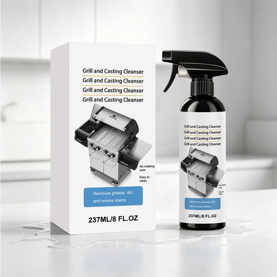 Grill Cleaner 237ml Heavy Duty Carbon Grease Remover Spray Food Safe BBQ Stove Oven Cleaning Solution Fast Acting Deep Degreasing No Scrub Kitchen Outdoor Grill Maintenance