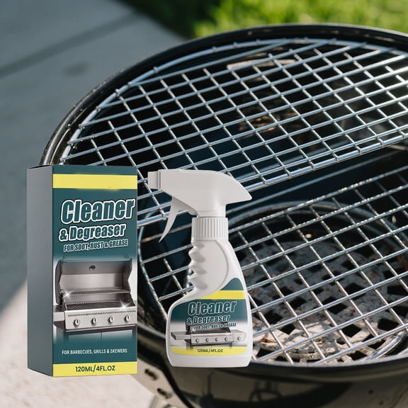 Grill Cleaner and Degreaser Spray,Heavy Duty Formula for Removing Soot,Rust,Grease and Grime from Barbecues,Grills and Skewers,4 fl oz