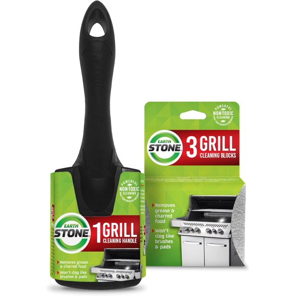 Grill Cleaning Block Kit, 3 Blocks with 7-inch EZ-Grip Handle