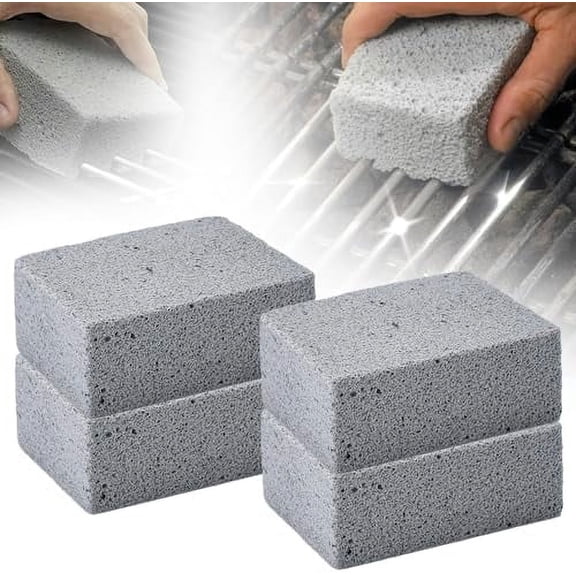 Grill Cleaning Blocks, 2024 New Natural Pumice Grill Griddle Cleaning Block Pumice Stone for Cleaning, Grill Cleaning Tools are Suitable for All Grills (4) Gray Gray