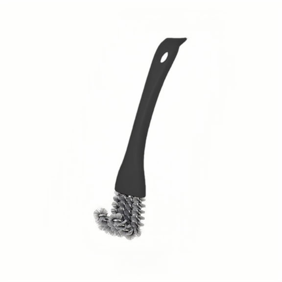 Grill Cleaning Brush with Scraper & Scrubber | Multi-Functional BBQ Brush for Deep Cleaning Corners, Grates, Stoves & Pots | Durable 1-Piece Design Black