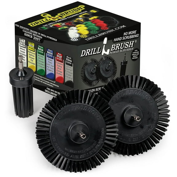 Grill Cleaning Drill Scrub Brush Attachment - BBQ Electric Spin Scrubber - Smoker Cleaning Brush - Ultra Stiff Nylon Grill Brush - Stiff Crevice Brush - Electric Smoker Accessories - BBQ Cleaning Kit