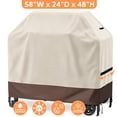 thumbnail image 1 of YEERSWAG Gas Grill Cover 58"x24"x48", Waterproof BBQ Grill Cover for 3-5 Burner Grills, 420D Oxford Fabric with Windproof Straps & Buckles, Fits Weber Spirit Char-Broil Nexgrill Brinkmann, Beige, 1 of 8