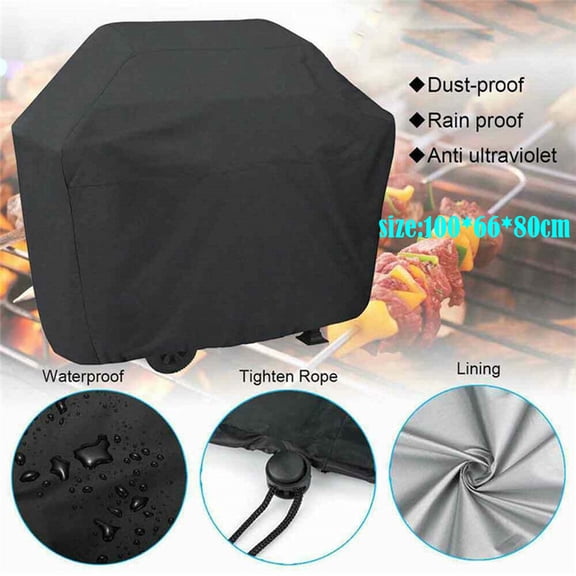 Grill Cover,40*32*26 inch BBQ Gas Grill Cover for Outdoor Grill,Waterproof,Anti-UV,Rip-Proof,Fade Resistant Material,Barbecue Cover with Loop Straps&Adjustable Hem Drawstring,Black
