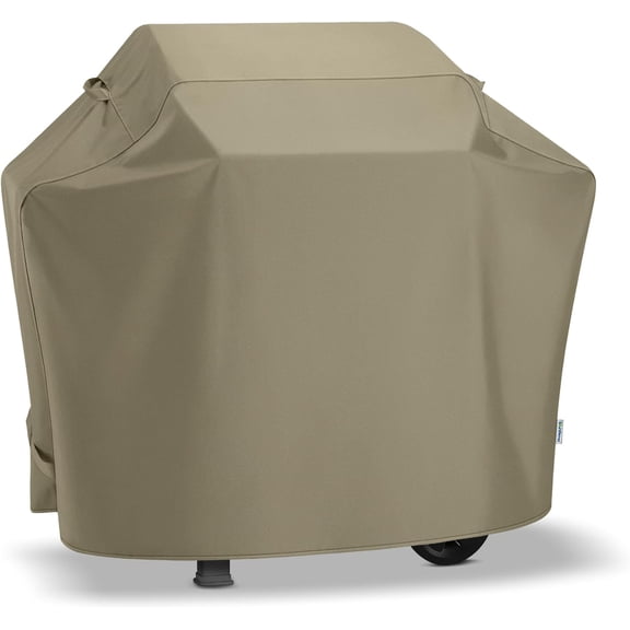 Grill Cover 48 Inch for Outdoor Grill, Heavy Duty BBQ Cover with Waterproof Sealed Seam, FadeStop Material, All Weather Resistant Compatible for Weber CharBroil Nexgrill and More, Taupe